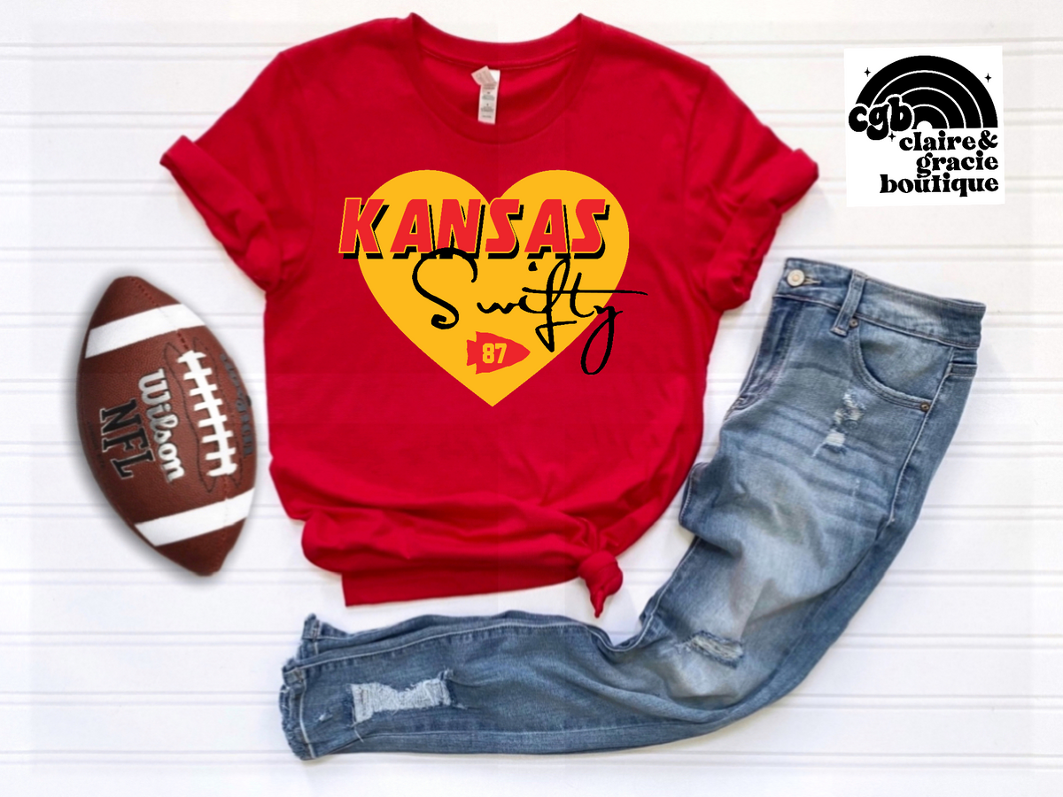 Kansas Swifty Red, Kansas City Tee Long Sleeve or Sweatshirt