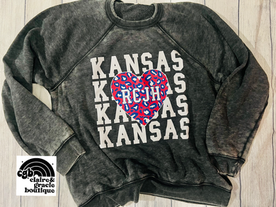 Kansas RCJH Acid Wash Sweatshirt |