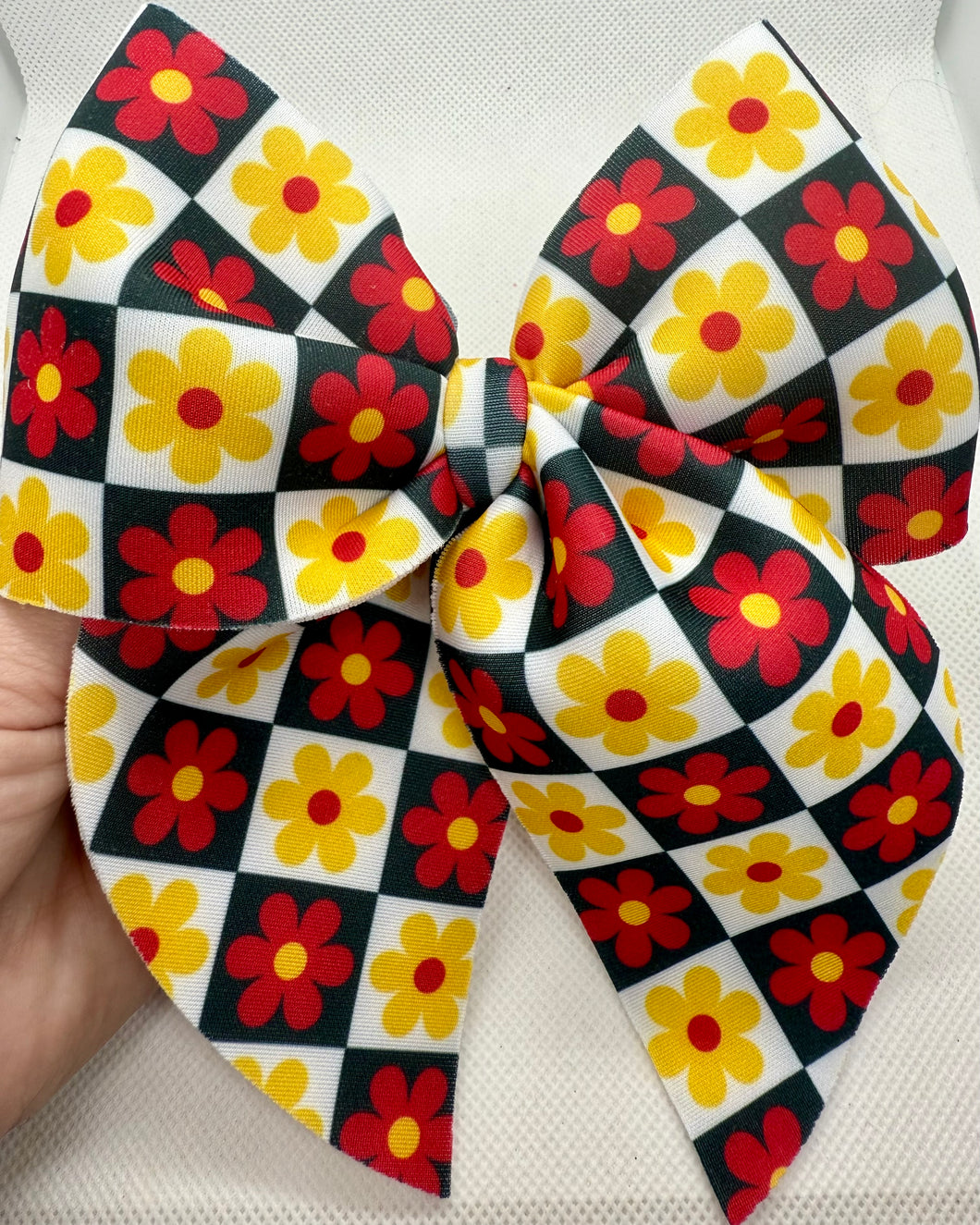 Kansas City Checkered Daisy Sailor Bow | RTS