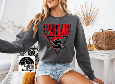 Emporia Spartans Triangle Tee or Sweatshirt | Charcoal