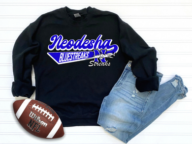 Neodesha Bluestreaks | Black/royal | Tee or Sweatshirt