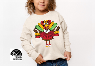 Kansas City football turkey GIRL tee or sweatshirt |