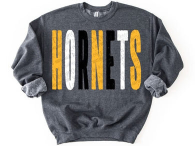 Hornets Distressed Oversized Print Sweatshirt | Red/Black/White