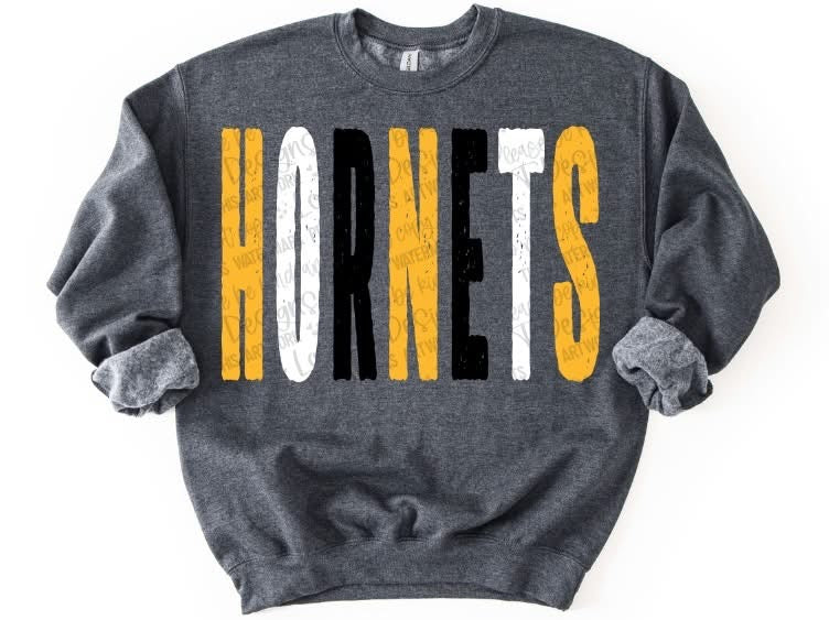 Hornets Distressed Oversized Print Sweatshirt | Red/Black/White