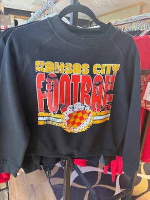 Kansas City front tie sweatshirt | polka dot