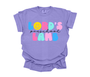 Lords Lamb Preschool Colorful Custom School Tee |