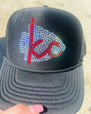 KC arrowhead Rhinestone Trucker Hat |