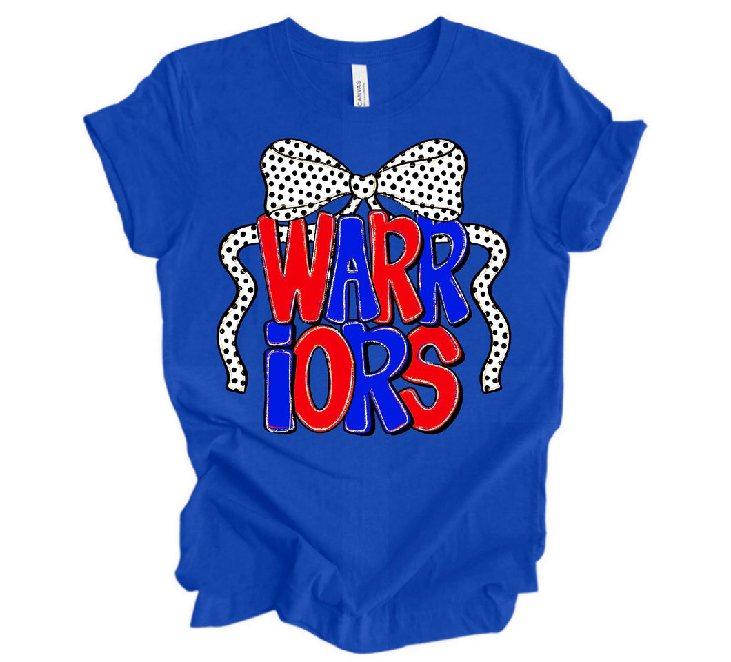Warriors | Royal Blue/Red | Polka dot bow | ROYAL BLUE