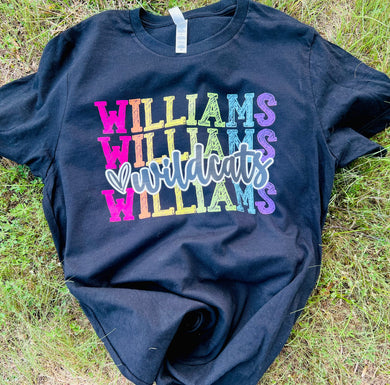 Williams Wildcats Colorful Tee/Sweatshirt | School Spirit