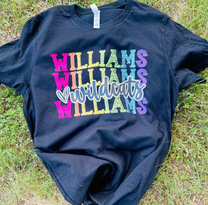 Williams Wildcats Colorful Tee/Sweatshirt | School Spirit