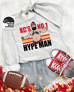 KC Hype Man Jason Kelce 87 | Kansas City Sweatshirt | Grey