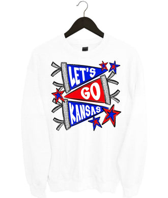 Let's Go Kansas White Sweatshirt