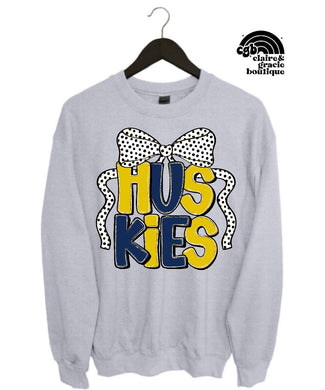 Huskies Custom Design | Bow | Sport Grey