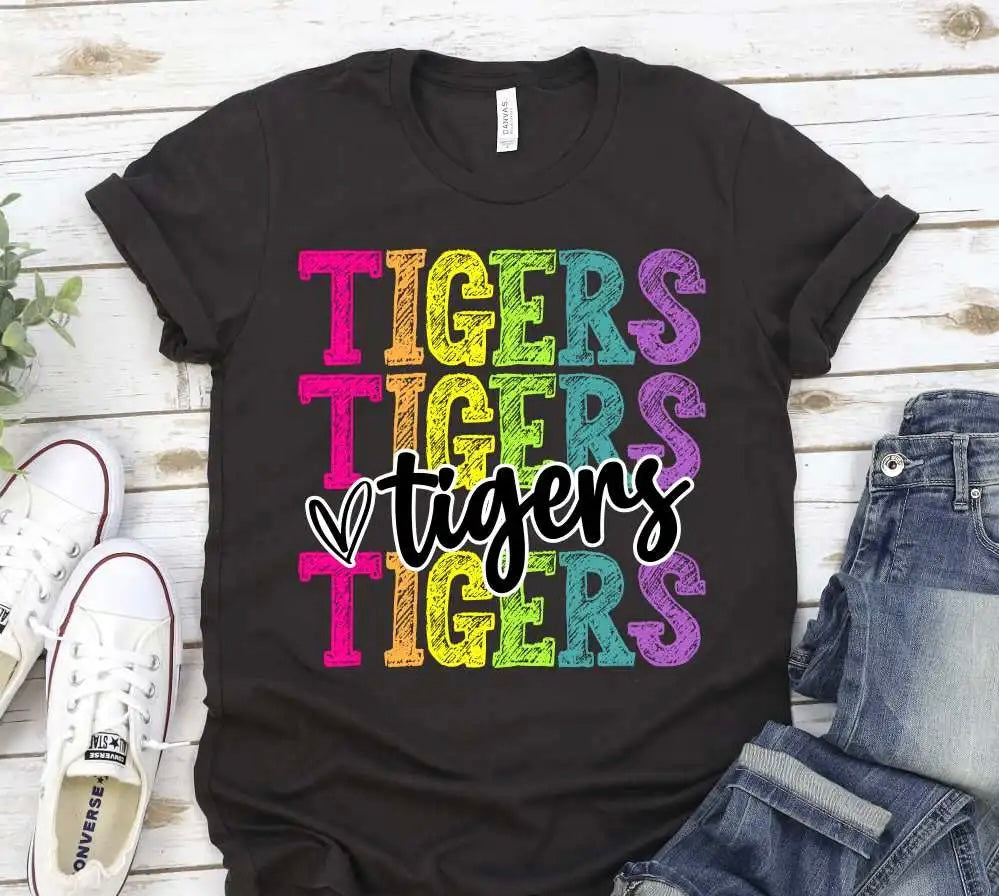 Tigers Repeat Colorful Tee |