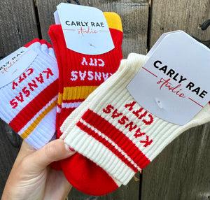 Kansas City Adult Socks | White or Red