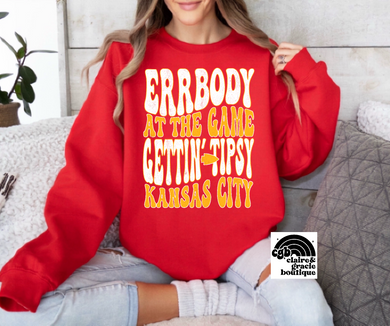 Errbody at the game getting tipsy KC Tee or Sweatshirt | charcoal