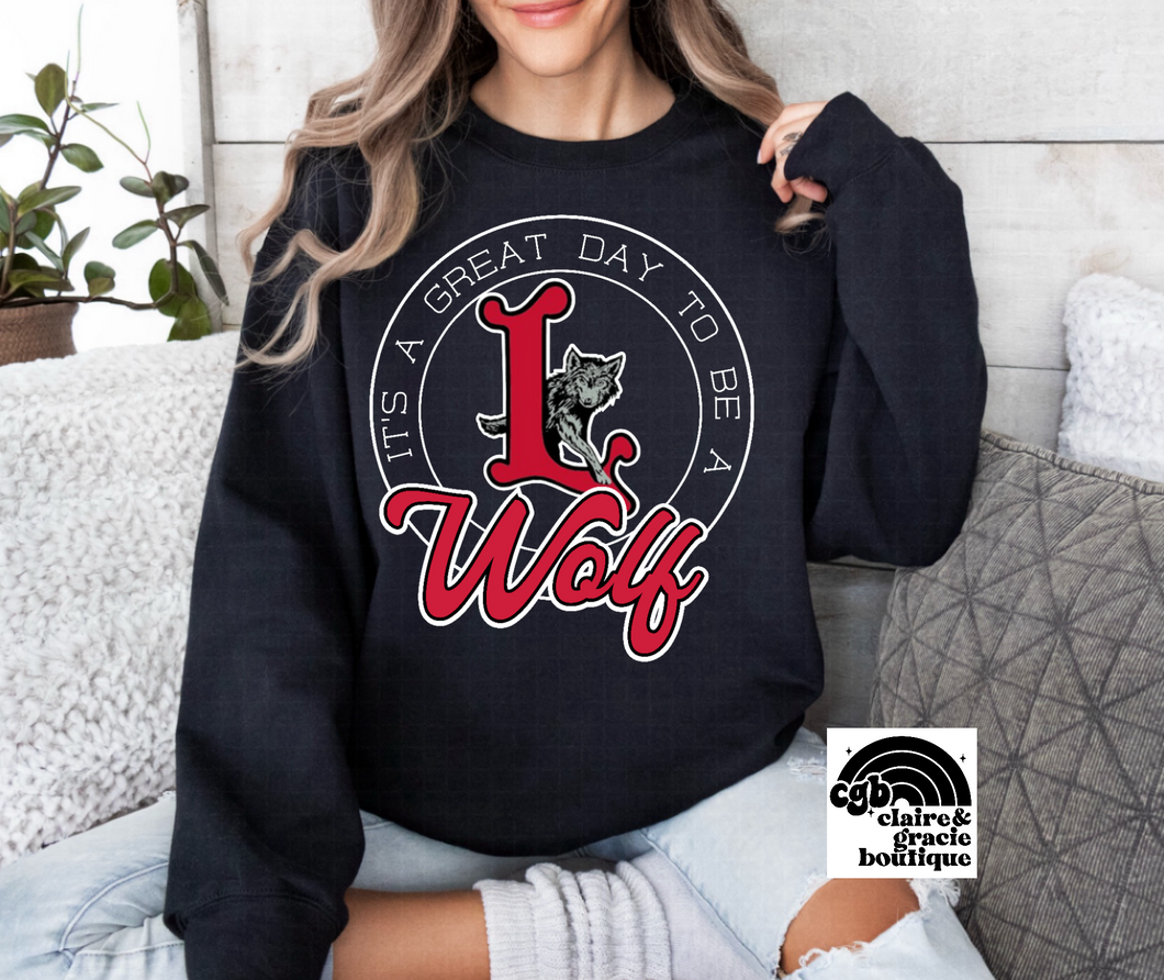 It’s a great day to be a Wolf Tee Sweatshirt | BLACK | Lebo Wolves