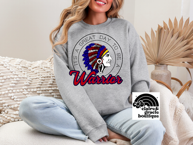 It’s a great day to be a Warrior Tee Sweatshirt | GREY | Marion Warriors