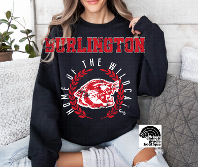 Burlington Wildcats Crest Sweatshirt | Black