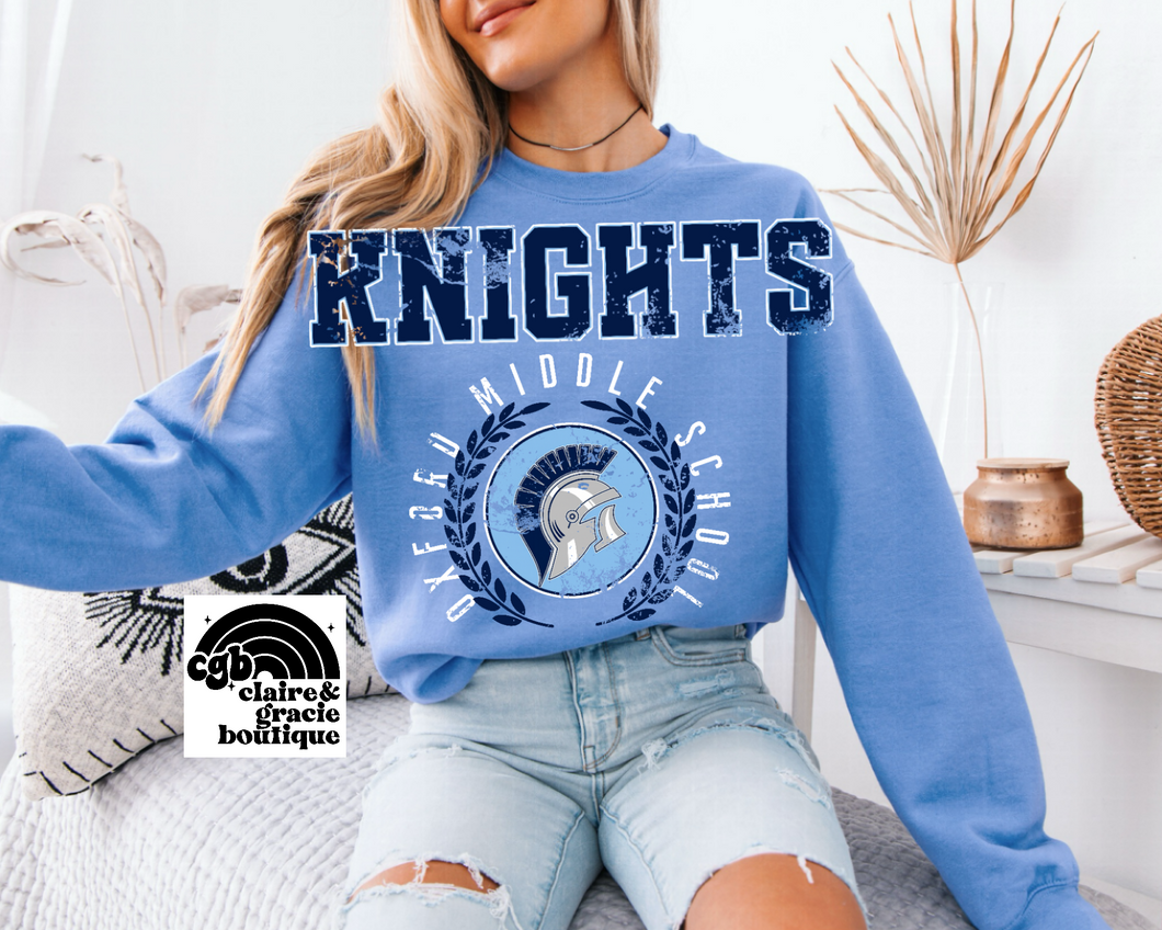 Oxford Middle School Knights Crest Sweartshirt