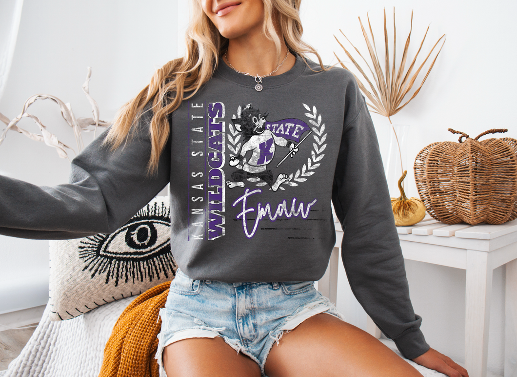 Kstate Crest Wildcats Tee or Sweatshirt |