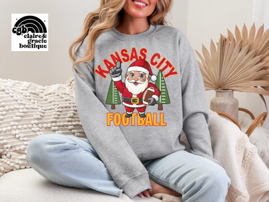 KC Santa Grey sweatshirt | Kansas City