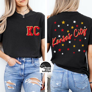 KC front back star| Choose your style tee sweatshirt hoodie