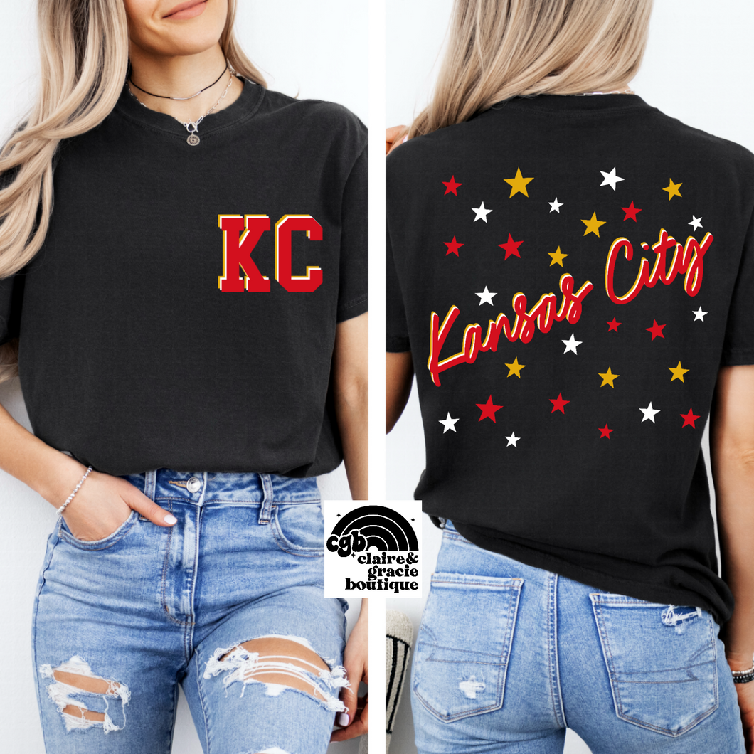KC front back star| Choose your style tee sweatshirt hoodie