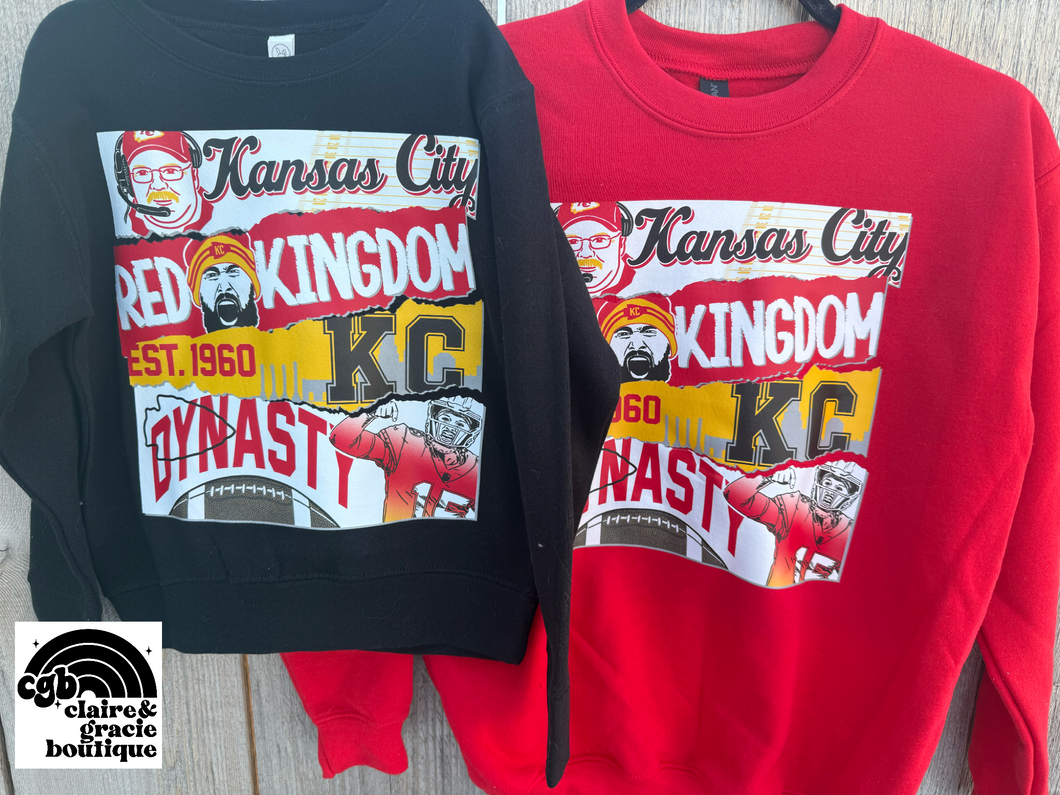 Kansas City Red Kingdom Dynasty TEAM Sweatshirt | RED or Black