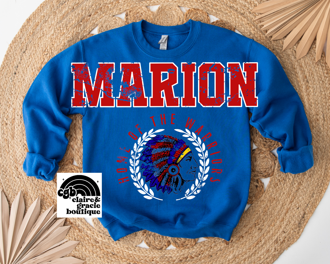 Marion Warriors Chest Design | School Spirit