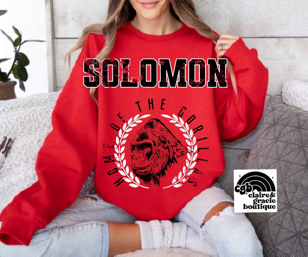 Soloman Gorillas Chest Design | School Spirit