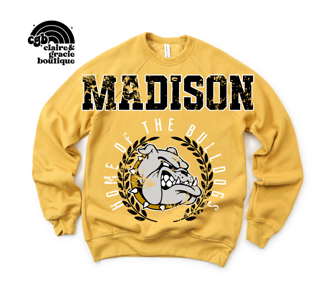 Madison Bulldogs Chest Design Mustard | School Spirit