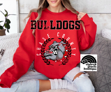 Chase County Bulldogs Chest Design | RED School Spirit