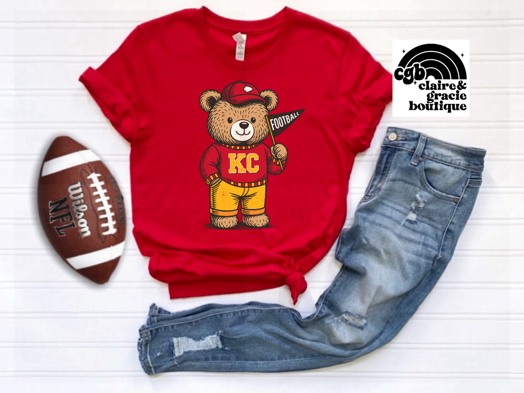KC bear tee or sweatshirt | RED