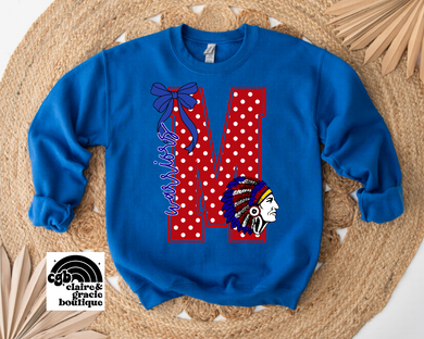 Marion Warriors Preppy | Royal/Red | Pennant