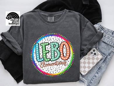 Lebo Elementary Colorful Custom School Tee |