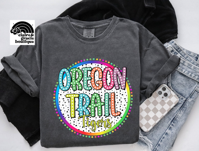 Oregon Trail Tigers Colorful Custom School Tee |