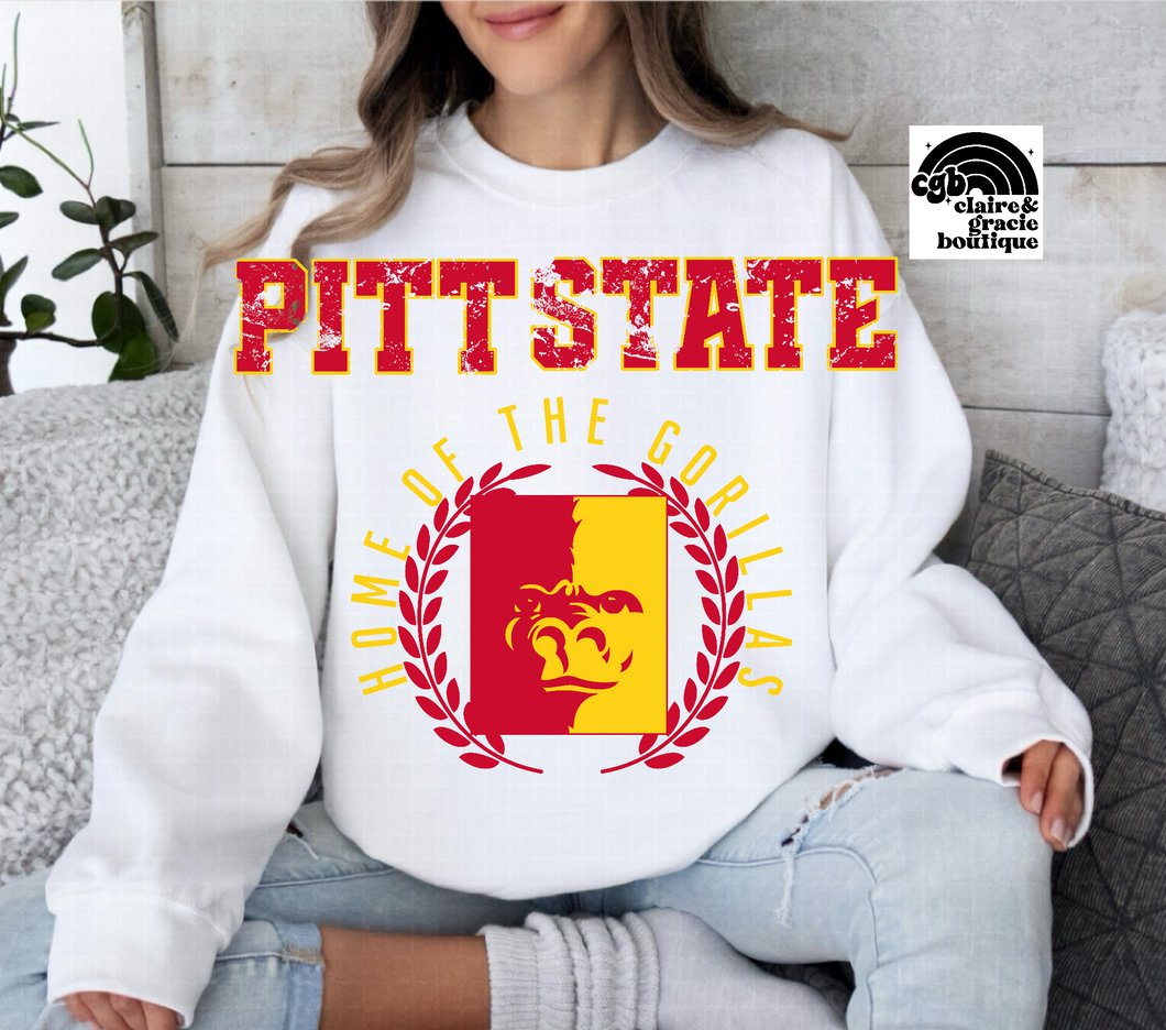 Pitt State Chest Design | School Spirit | White