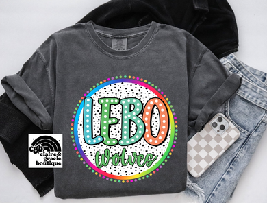 Lebo Wolves Colorful Custom School Tee |
