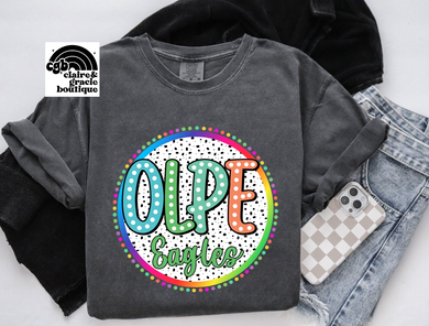 Olpe Eagles Colorful Custom School Tee |
