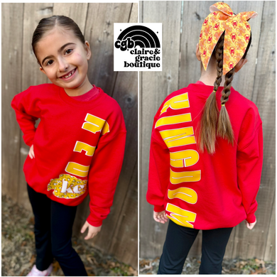 Red Kingdom Over the Shoulder Sweatshirt | KC Chiefs Sweatshirt