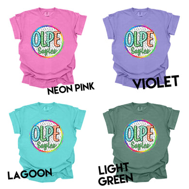 Olpe Eagles Colorful Custom School Tee | BRIGHT