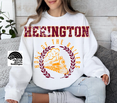 Herington Railers Chest Design WHITE | School Spirit