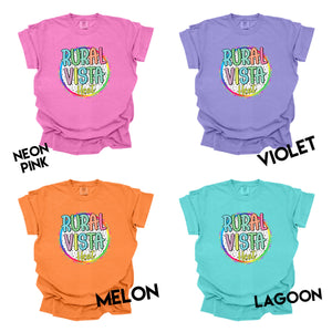 Rural Vista Heat Colorful Custom School Tee | BRIGHT