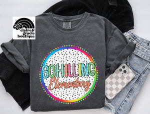 Schilling Elementary Colorful Custom School Tee |