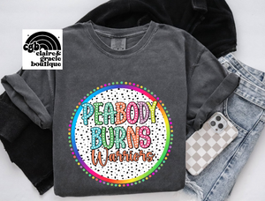 Peabody Burns Warriors Colorful Custom School Tee |