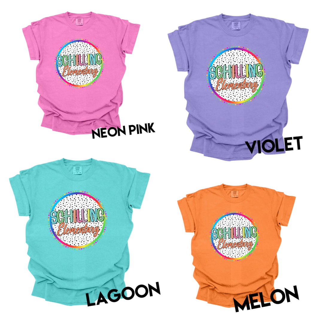 Schilling Elementary Colorful Custom School Tee | BRIGHT