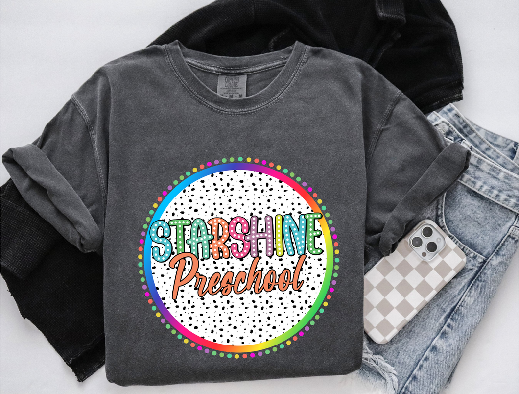 Starshine Preschool Colorful Custom School Tee |