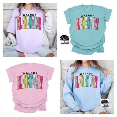 Walnut elementary colorblock tee/sweatshirt |