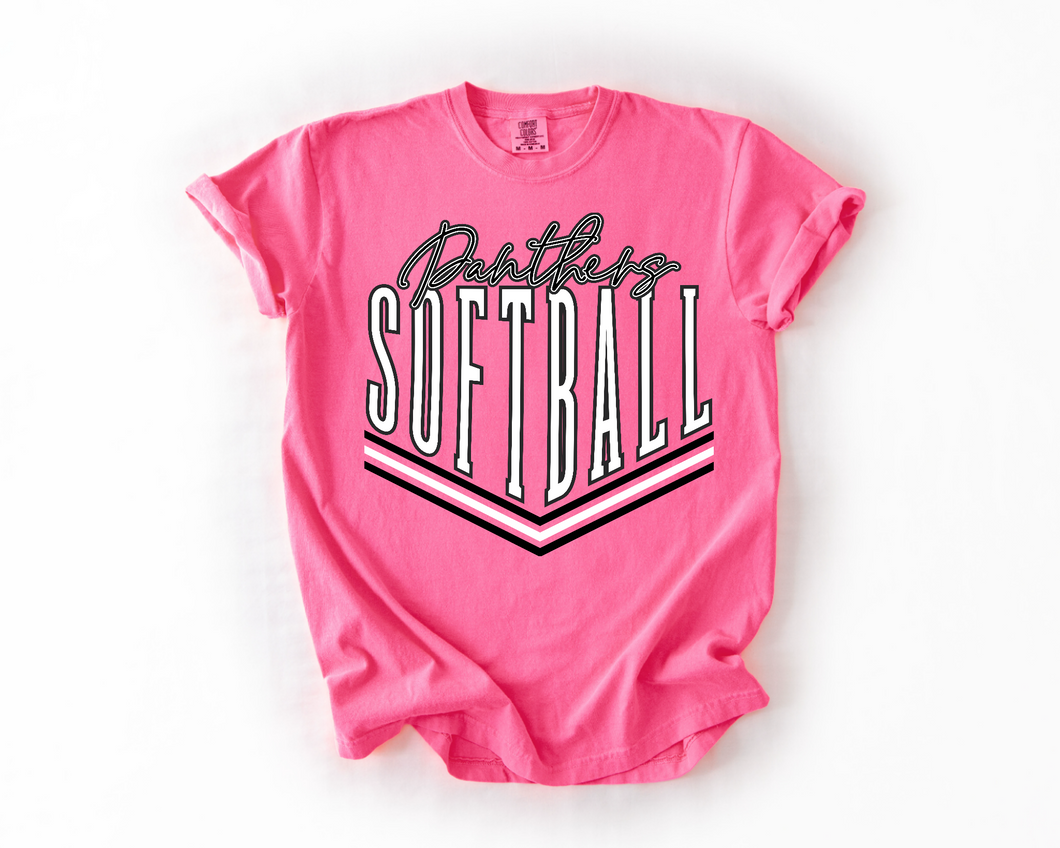 Panthers Softball Neon Pink Tee |